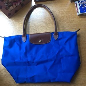 Large Blue Le Pliage Longchamp Bag